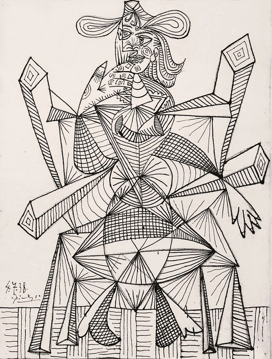Femme assise dans une chaise (Dora) - Pablo Picasso 1938